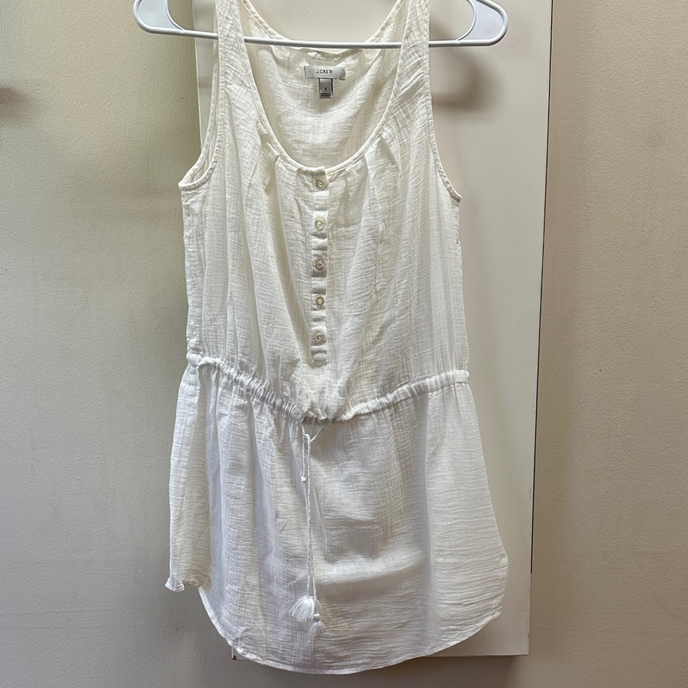 J Crew Brand Cream Sleeveless Blouse or swim cover small